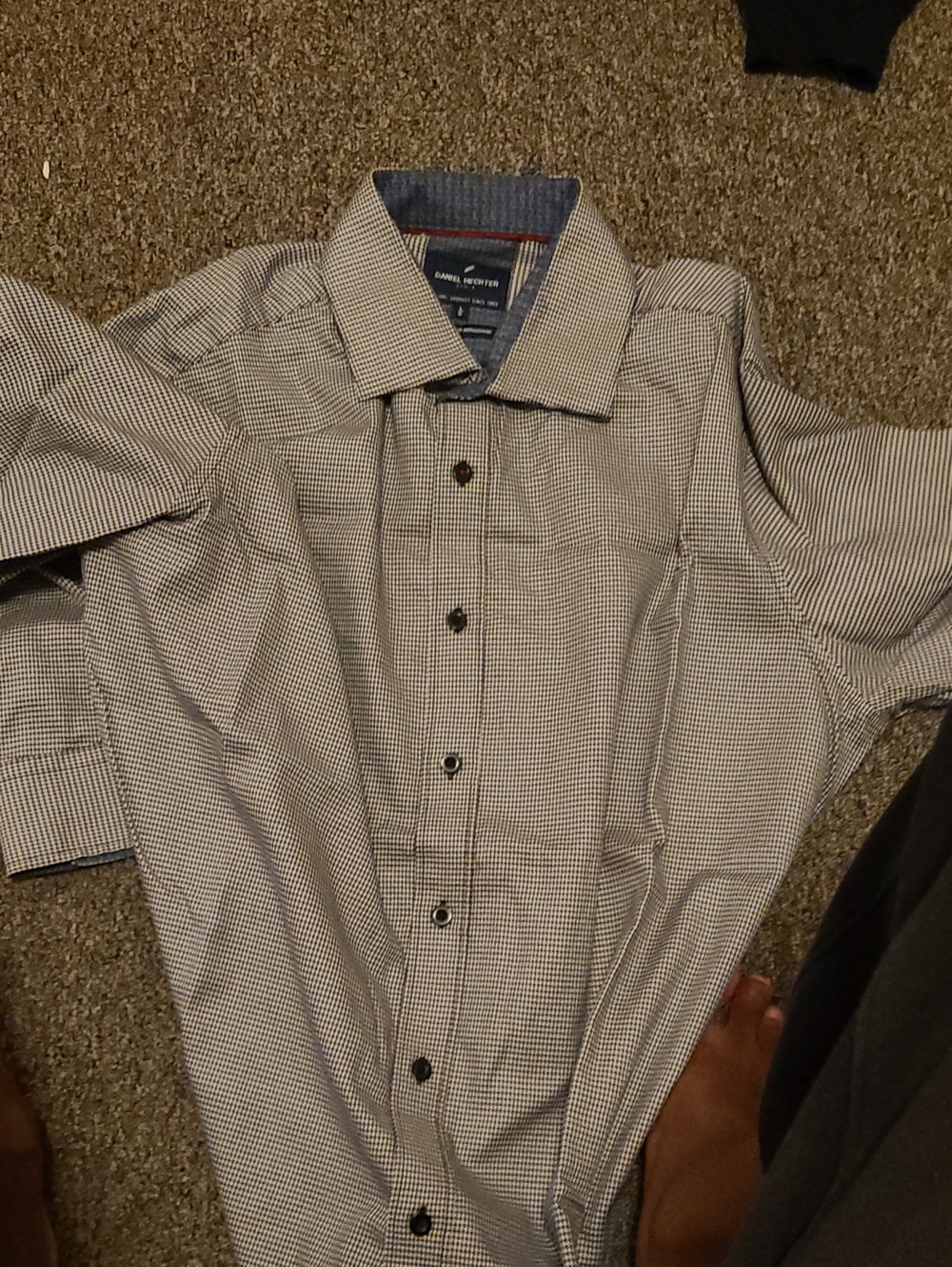 Men's Classic Check Button-Down Shirt - White & Black
